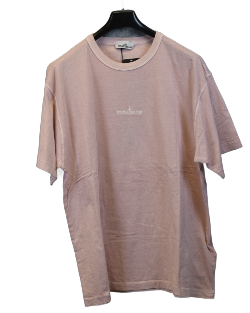 Stone Island Embroidered Logo T-Shirt Pink front view