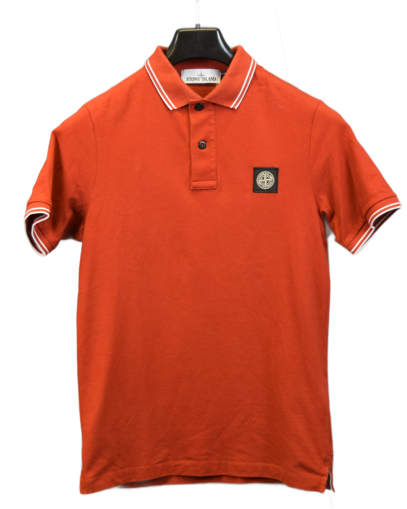 Stone Island Patch Project Polo Red front view