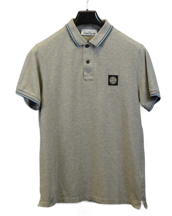 Stone Island Patch Project Polo Shirt Grey front view