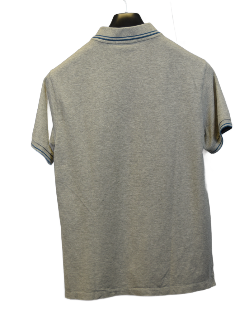 Stone Island Patch Project Polo Shirt Grey back view