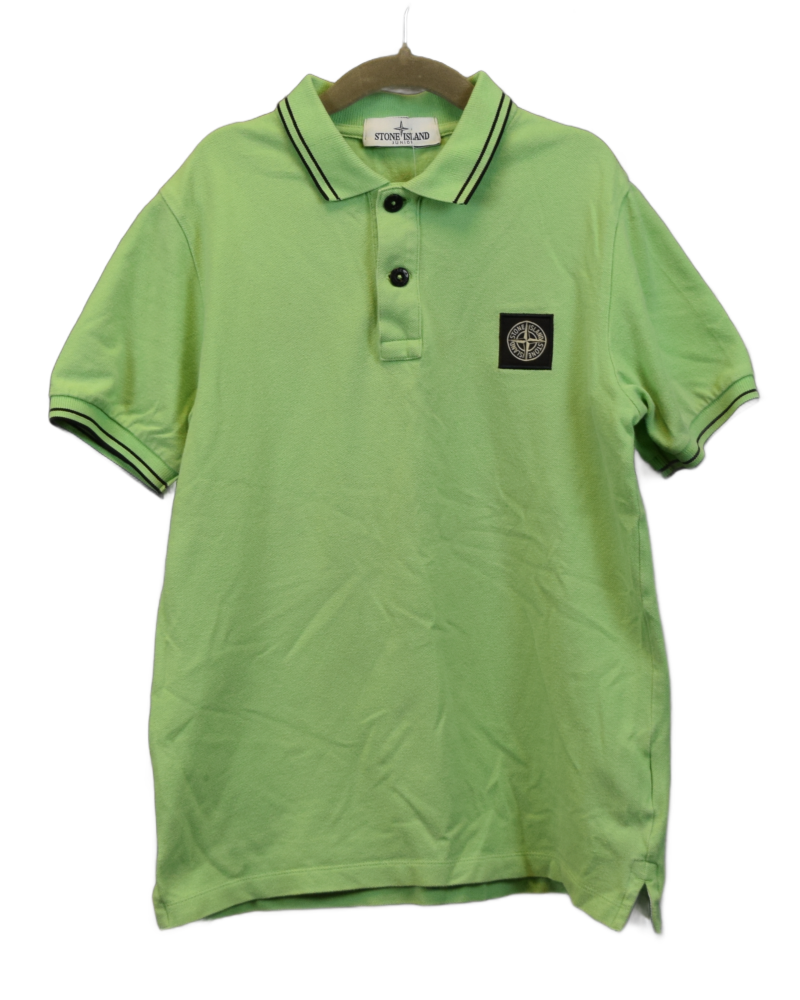 Stone Island Kids Patch Project Polo Shirt Green front view