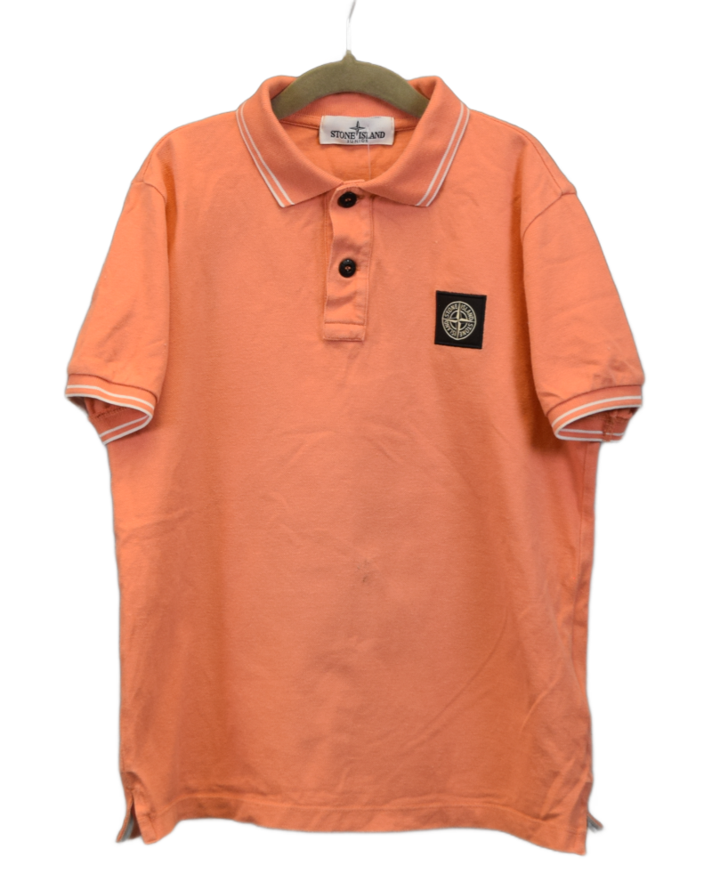 Stone Island Kids Patch Project Polo Shirt Orange front view