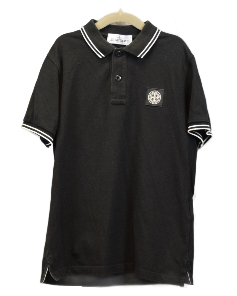 Stone Island Kids Compass Patch Logo Black front view
