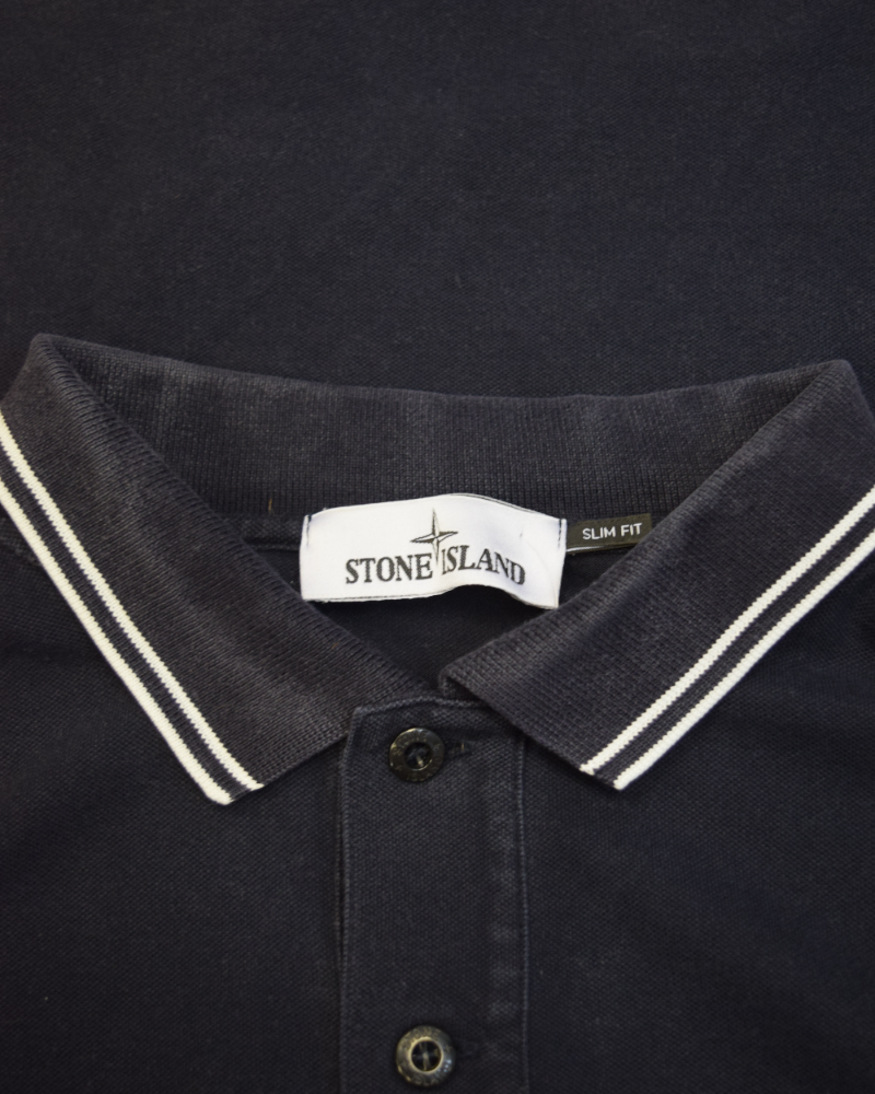 Stone Island Patch Project Polo Shirt Navy Blue detail view