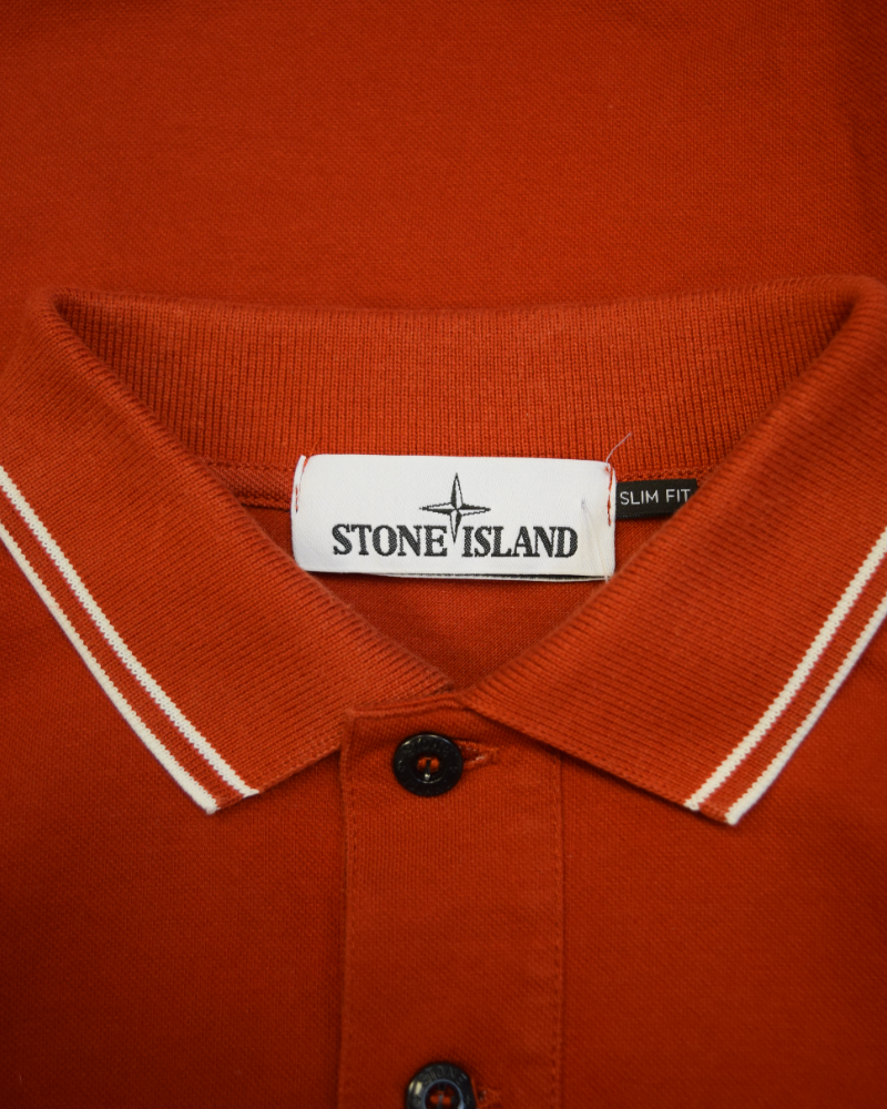 Stone Island Patch Project Polo Red detail view