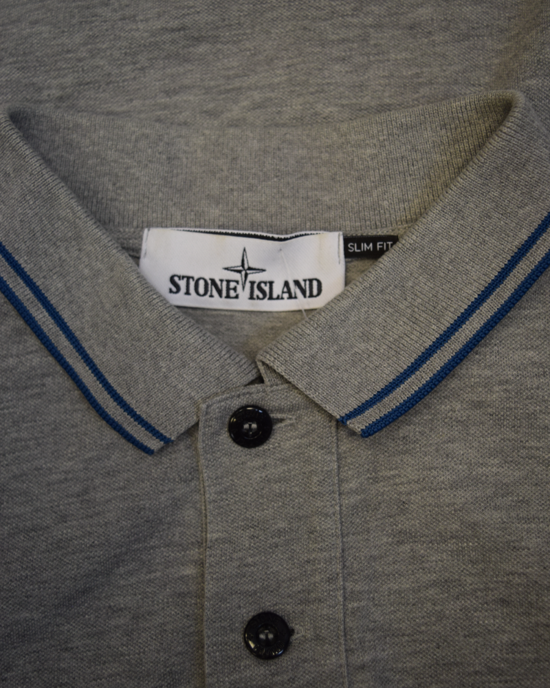 Stone Island Patch Project Polo Shirt Grey detail view