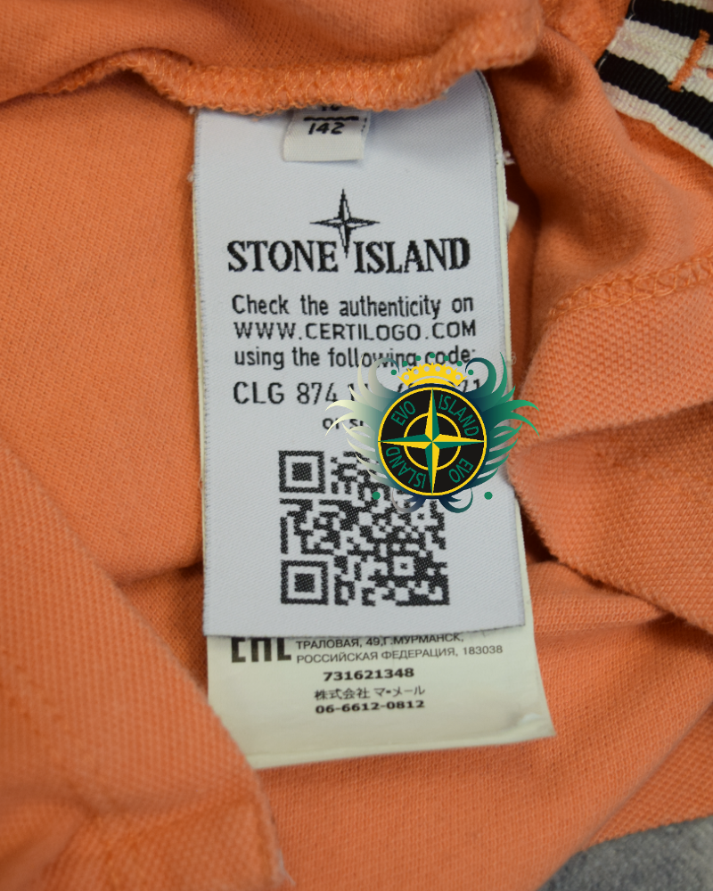 Stone Island Kids Patch Project Polo Shirt Orange detail view