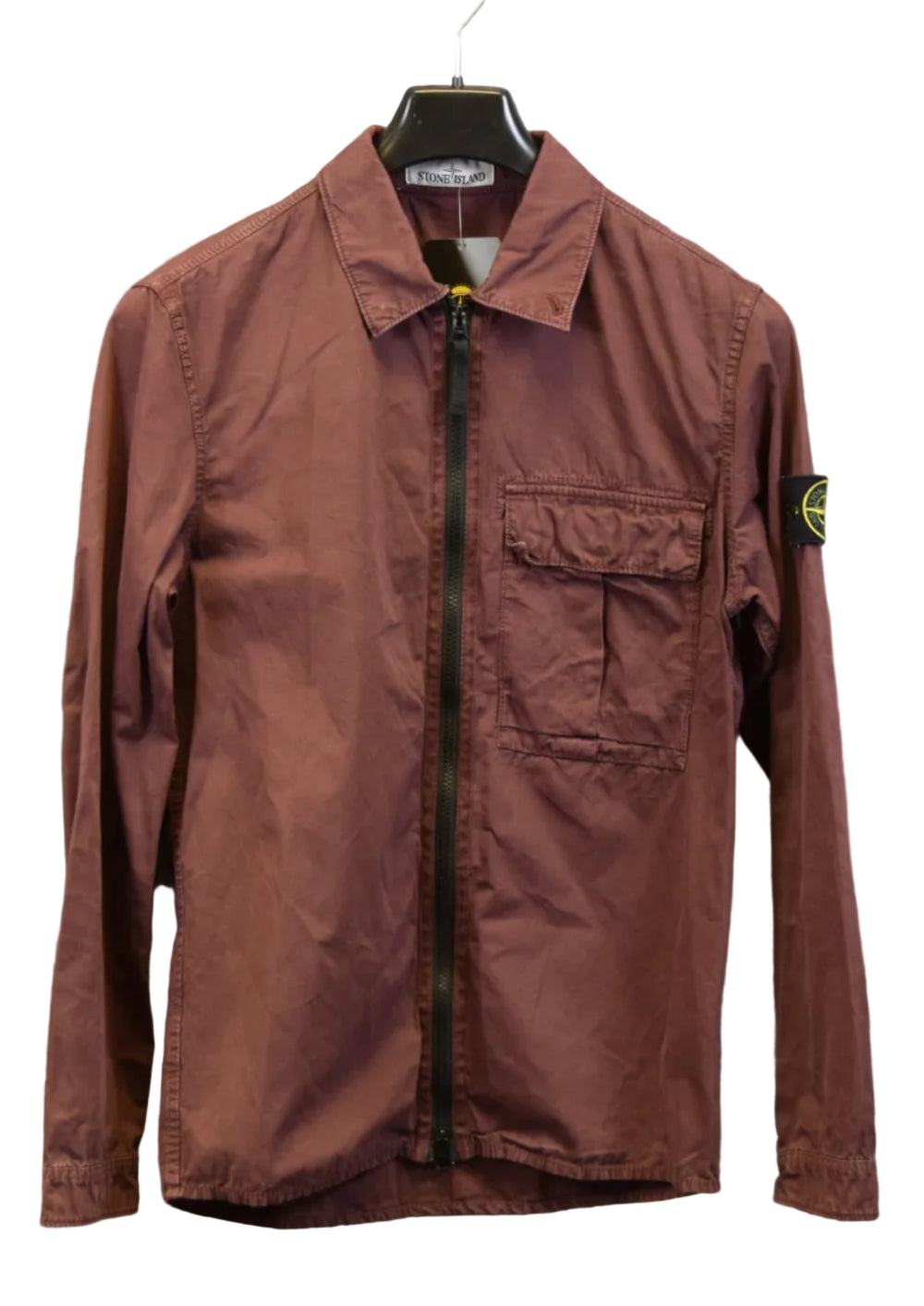 Stone Island Zipped overshirt Burgandy