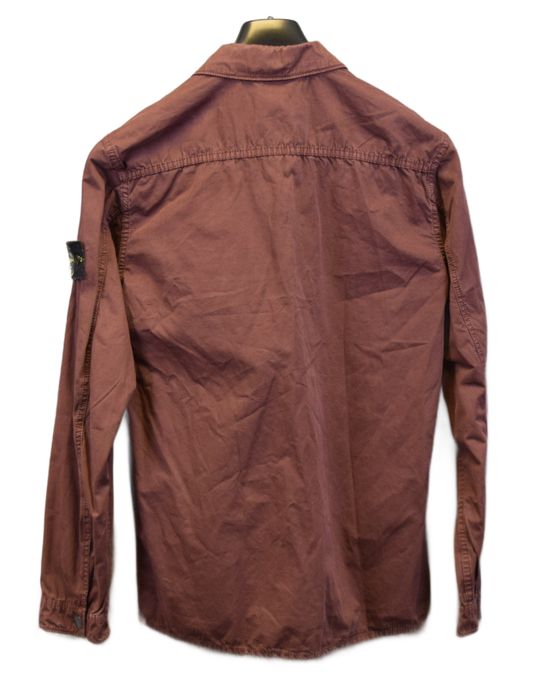 Stone Island Zipped overshirt Burgandy back view