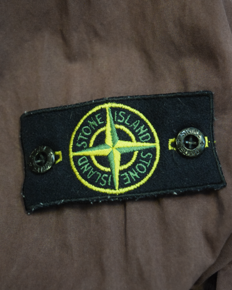 Stone Island Zipped overshirt Burgandy detail view