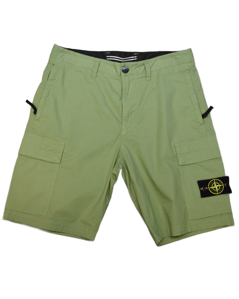Stone Island Cargo Shorts Green front view