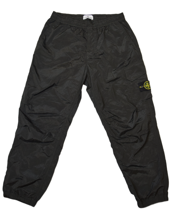 Stone Island Nylon Metal Cargos Black front view