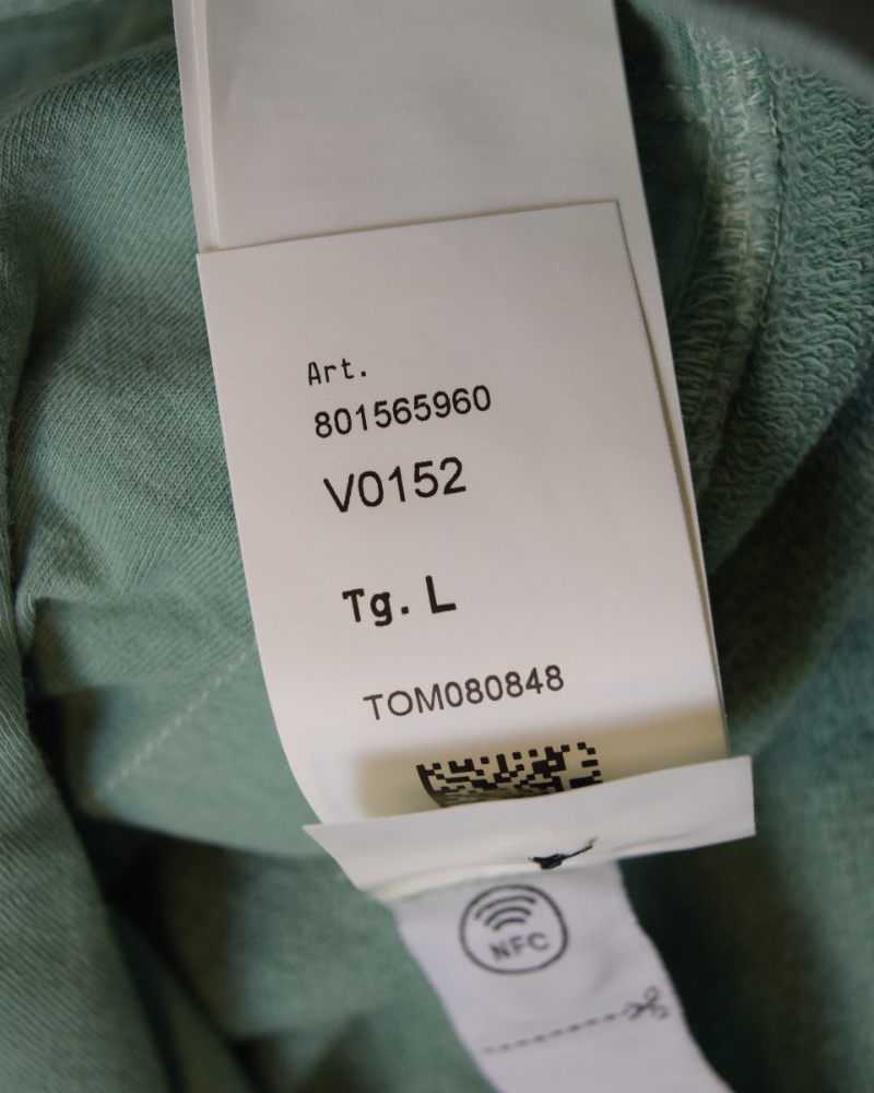Stone Island Old Effect Full Zip Sweater Teal detail view