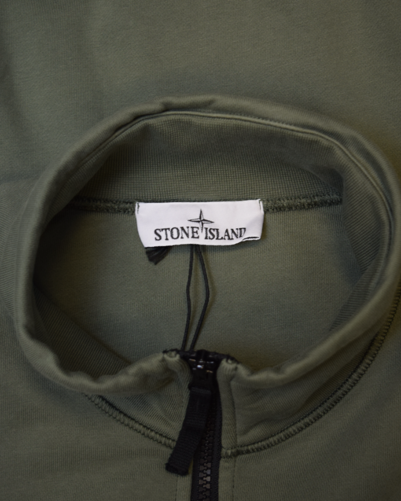 Stone Island Full Zip Sweater Green detail view