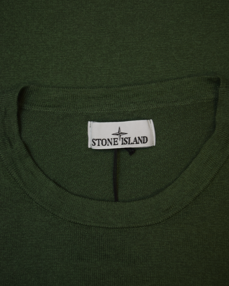 Stone Island Lightweight Knit green detail view