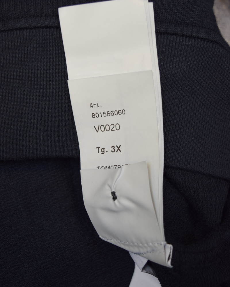 Stone Island Old Treatment Cotton Crewneck Navy detail view