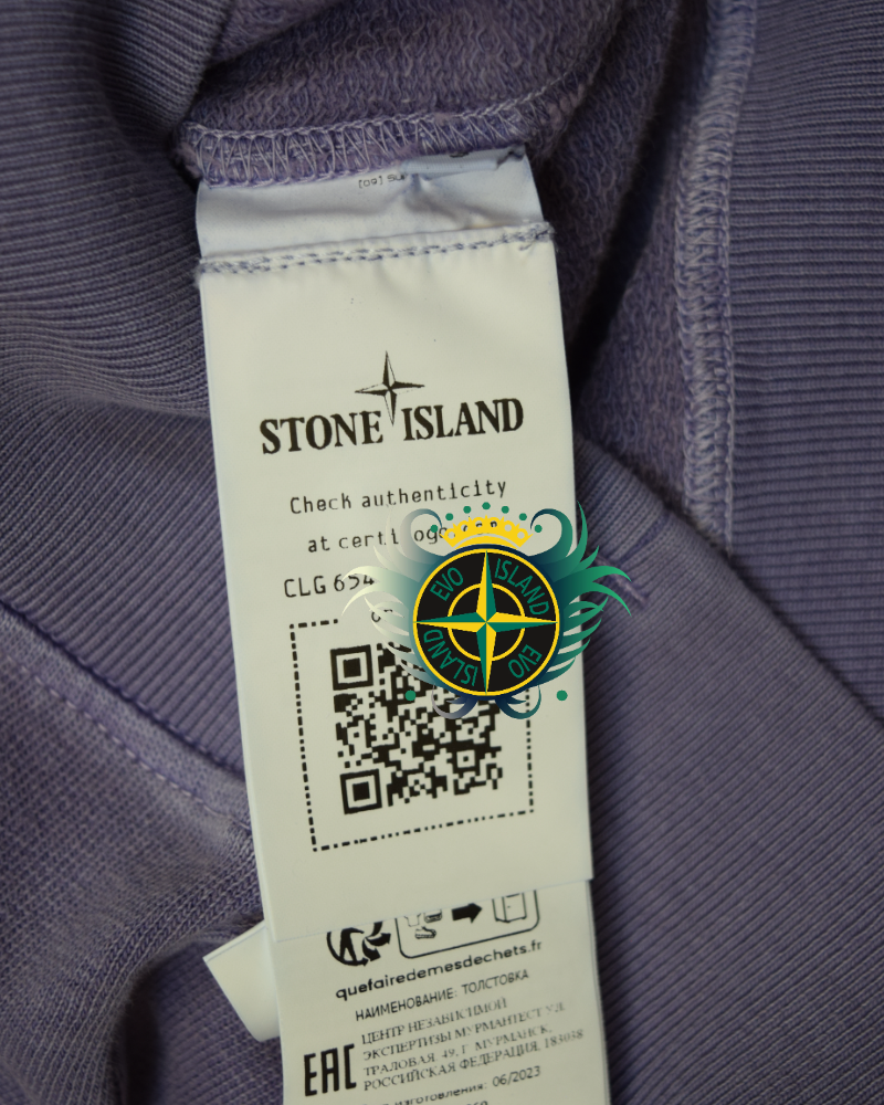 Stone Island Old Treatment Cotton Crewneck purple detail view