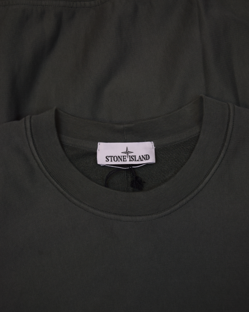 Stone Island Crewneck With Nylon Metal and primoloft insulation green/grey detail view