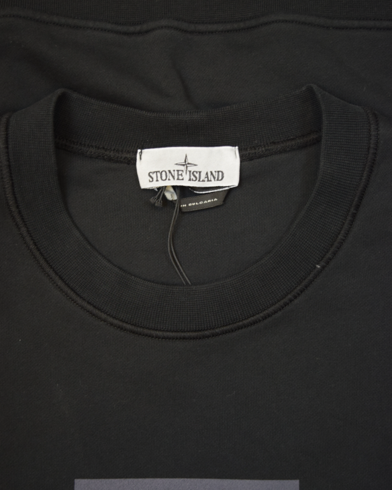 Stone Island Front Print Crewneck Black detail view