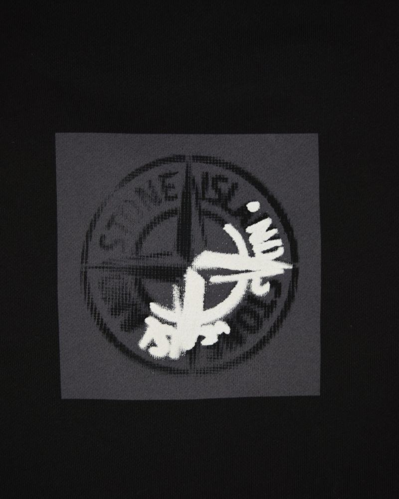 Stone Island Front Print Crewneck Black detail view