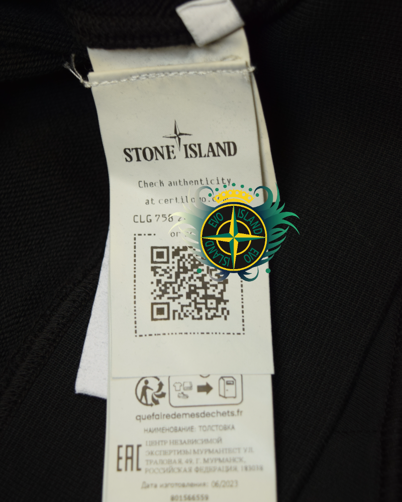 Stone Island Front Print Crewneck Black detail view