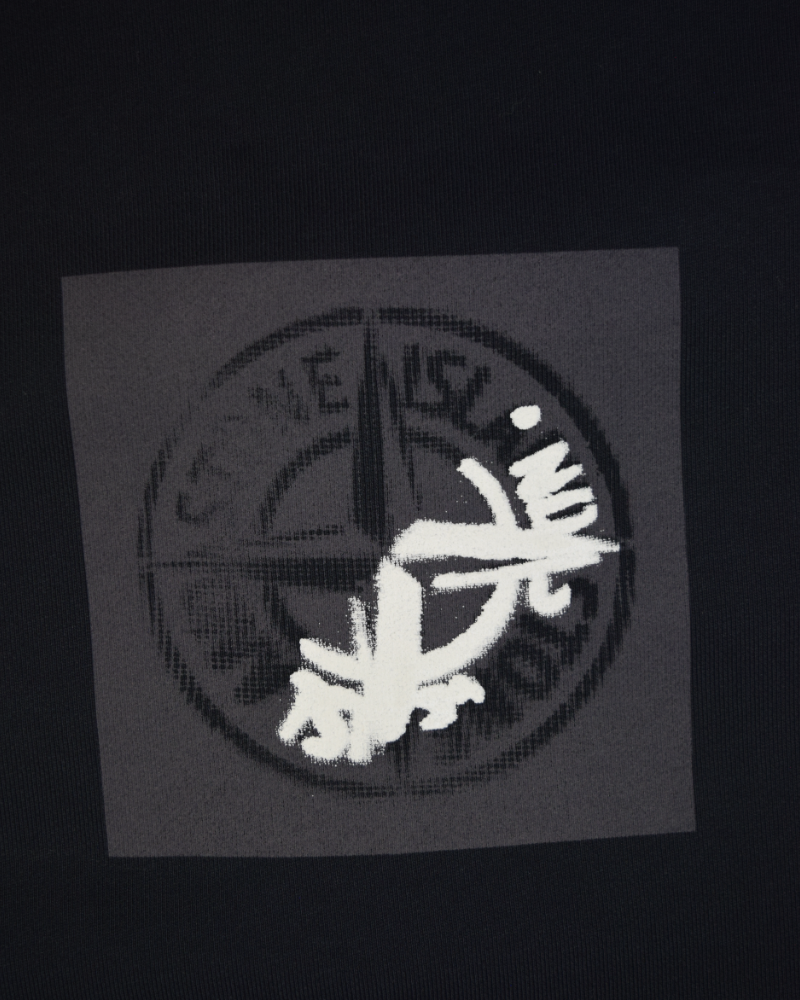 Stone Island Front Print Crewneck Navy detail view