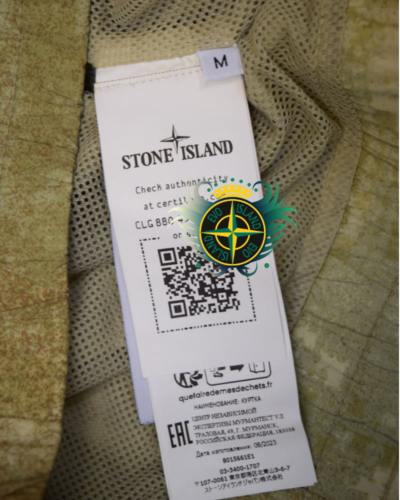 Stone Island Dissolving Grid Camo Jacket Beige detail view