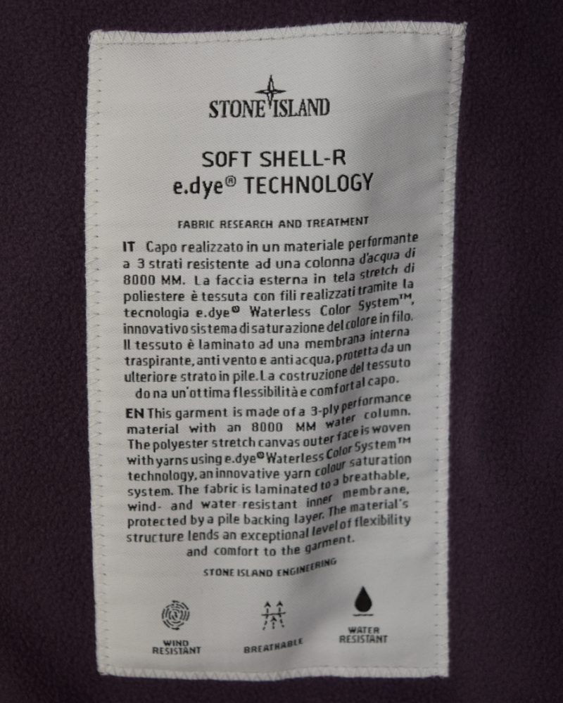 Stone Island Soft Shell-R Edye Jacket purple detail view