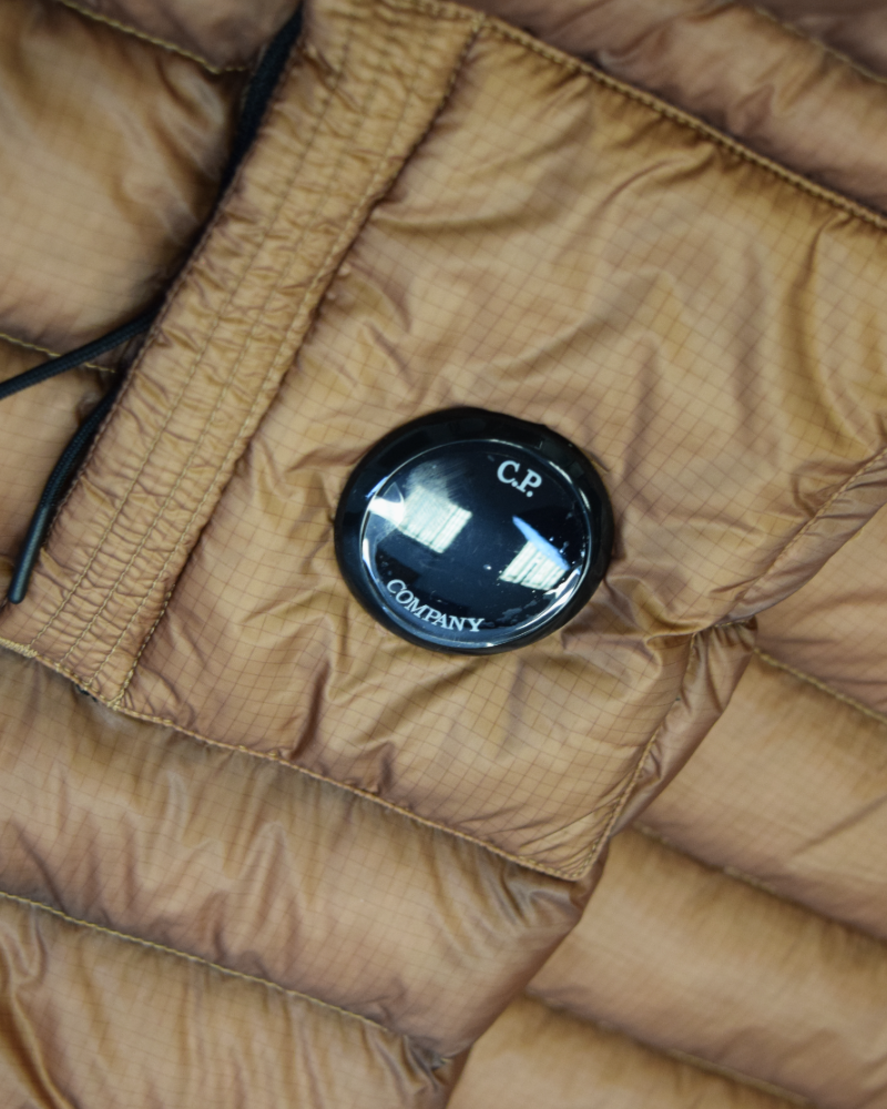 C.P. Company DD Shell Down Jacket Brown detail view