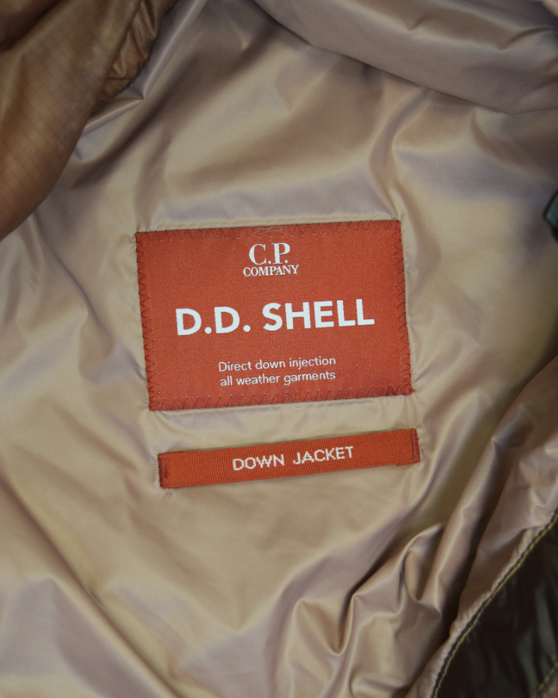 C.P. Company DD Shell Down Jacket Brown detail view