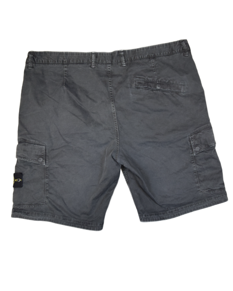 Stone island Old Treatment Cargo shorts grey back view