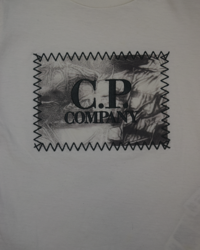 C.P Company Embroidered T-Shirt Junior white detail view