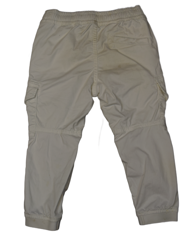 stone island cuffed cargos junior white back view