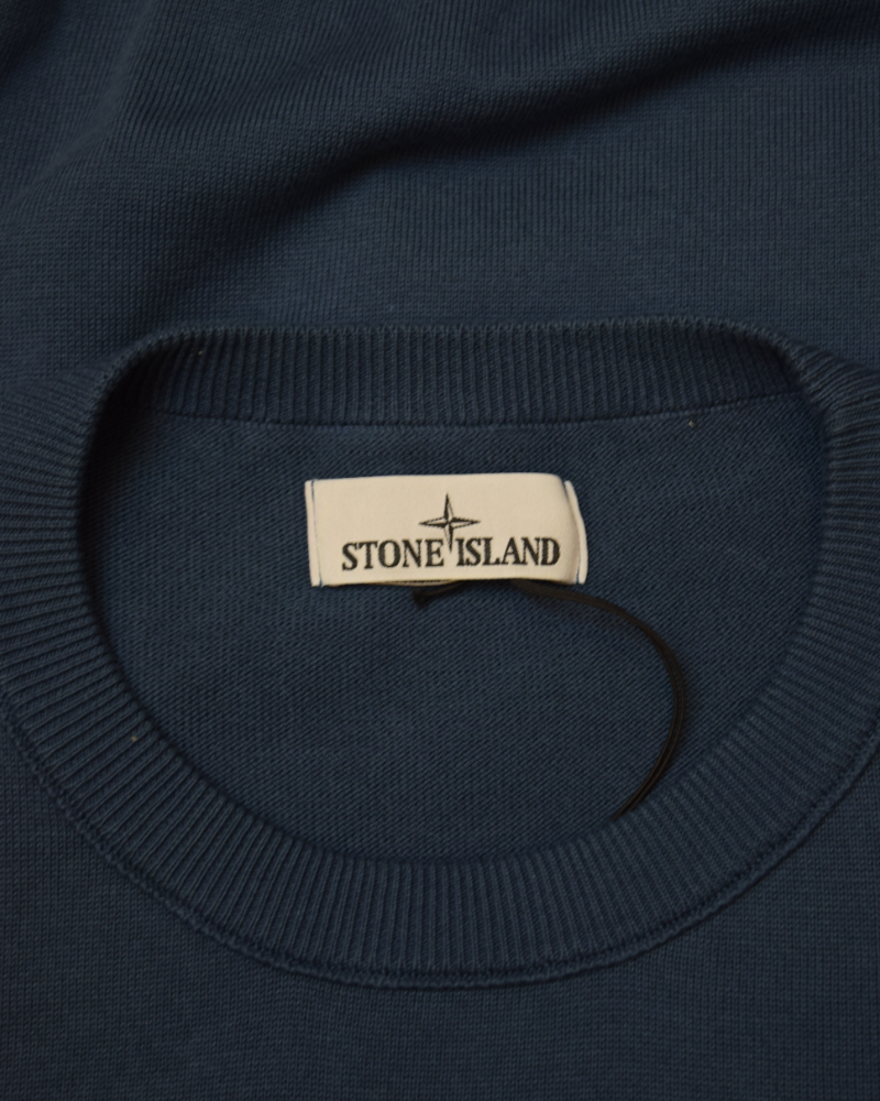Stone Island Lightweight Knit Crewneck Blue detail view