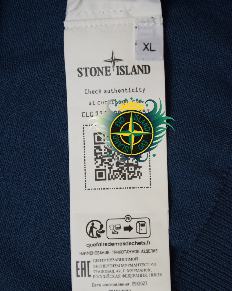 Stone Island Lightweight Knit Crewneck Blue detail view
