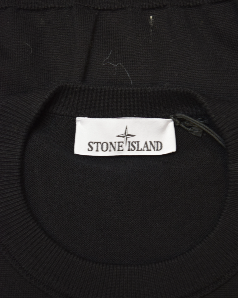 Stone Island Lightweight Knit Crewneck Black detail view