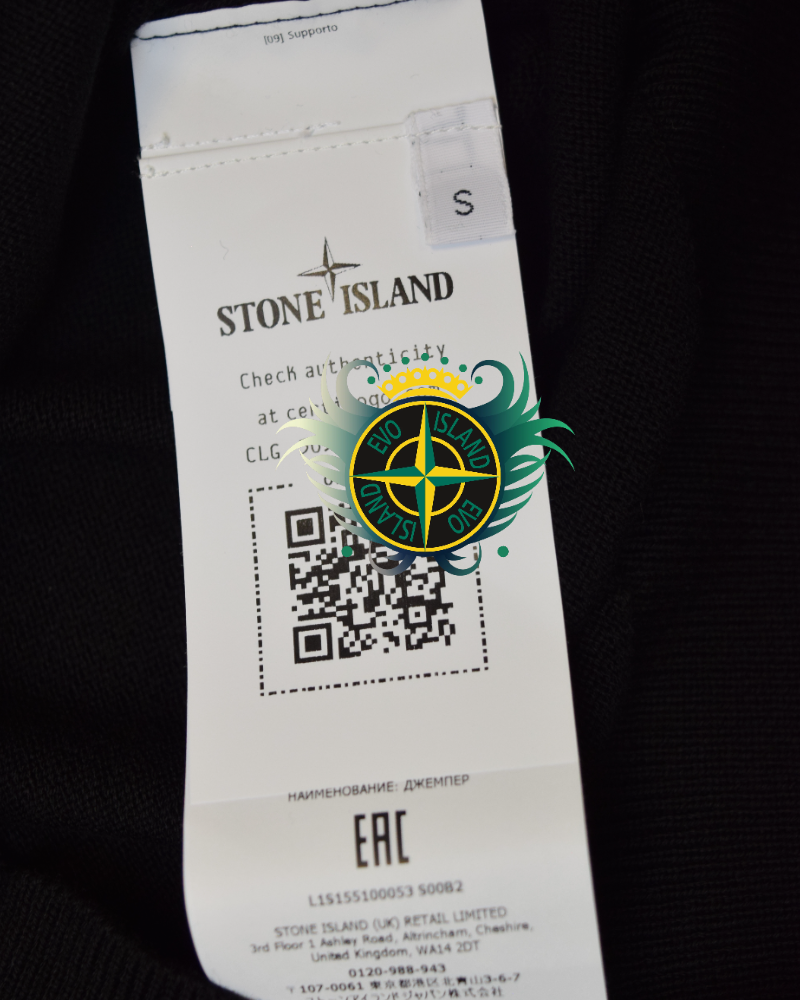 Stone Island Lightweight Knit Crewneck Black detail view