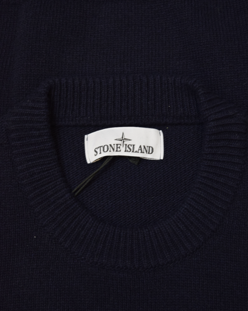 Stone Island Heavy Knit Crewneck Navy detail view