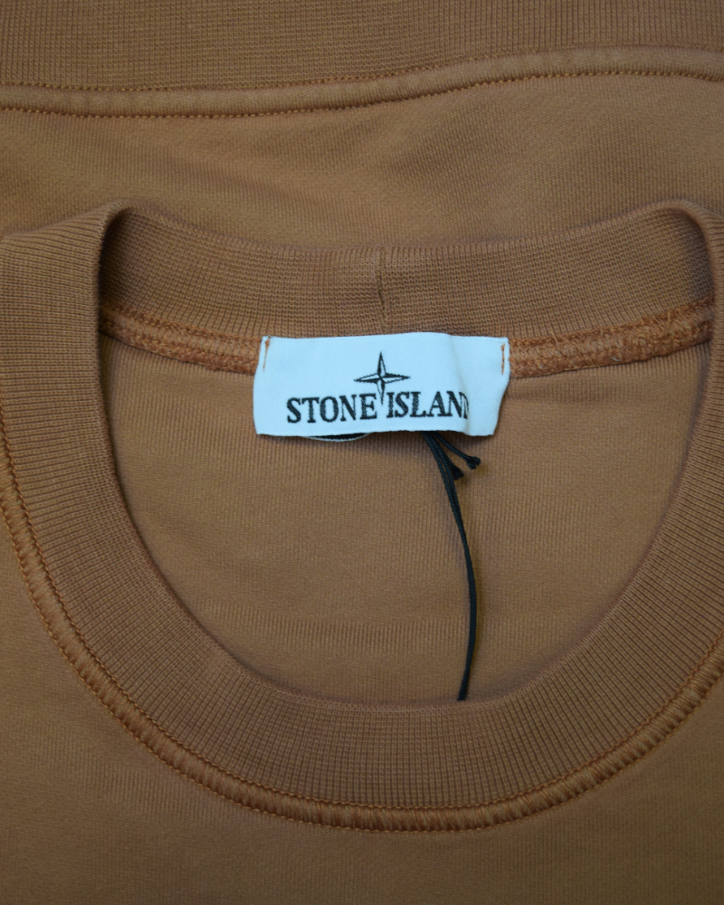 Stone Island Arm Print Crewneck Terracotta detail view
