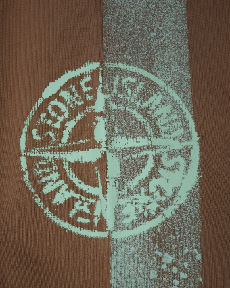 Stone Island Arm Print Crewneck Terracotta detail view