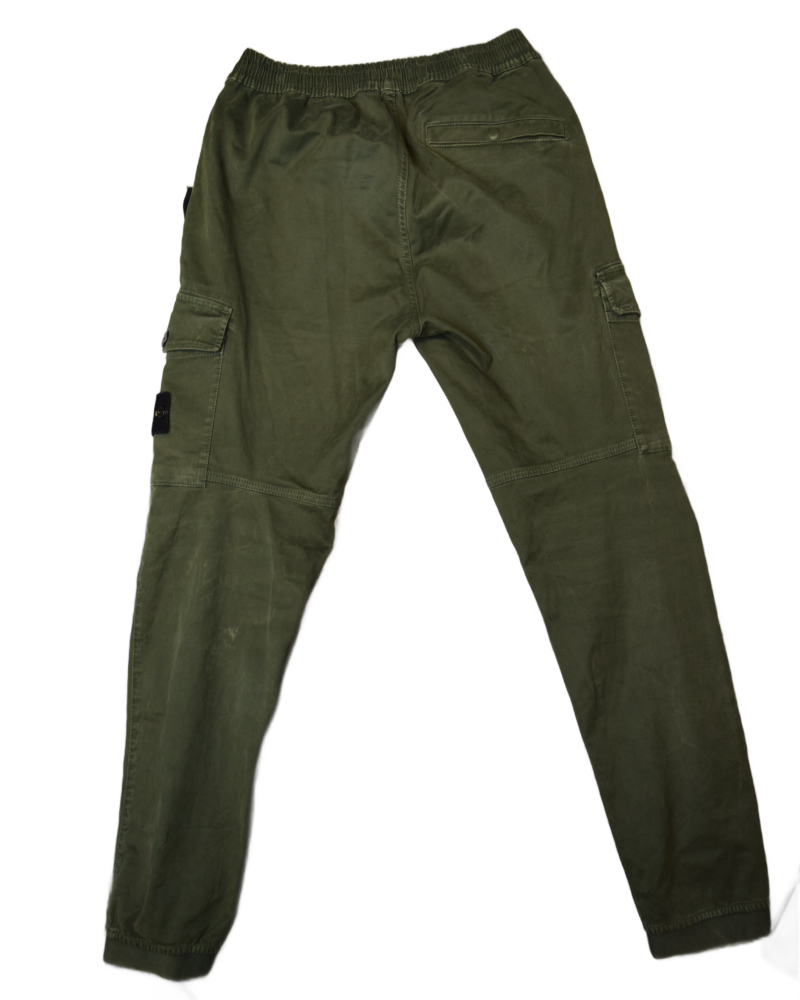 Stone Island Cuffed Cargos Green back view