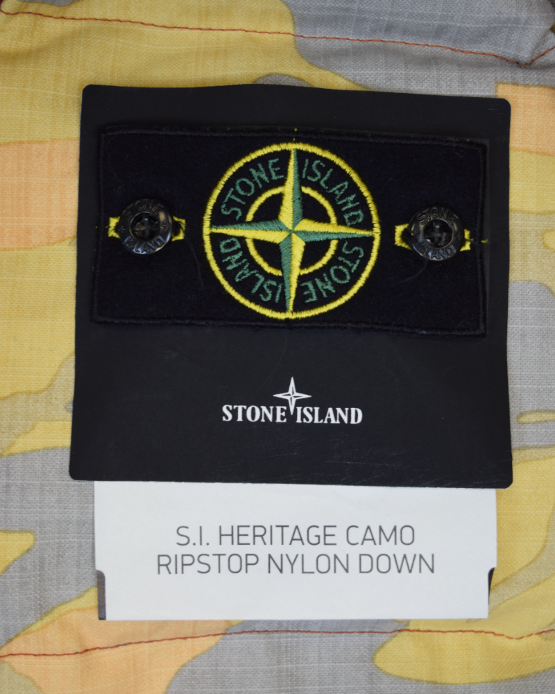 Stone Island Heritage Camo Ripstop Nylon Down Jacket Camo detail view