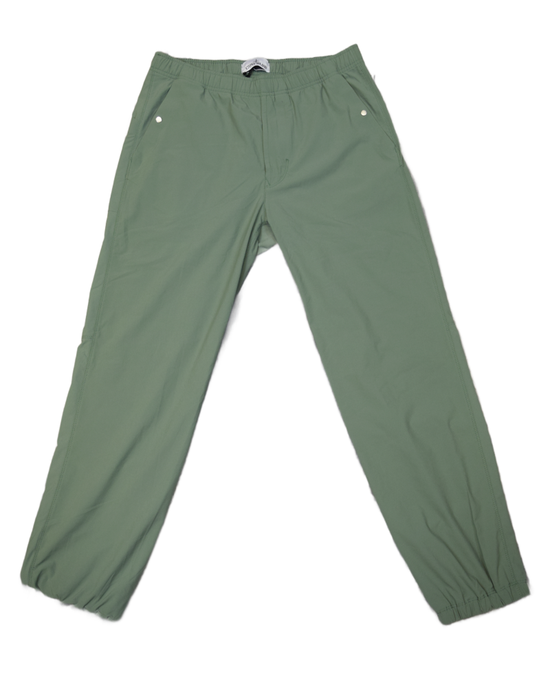 Stone Island Stellina Nylon Technical Joggers Green front view