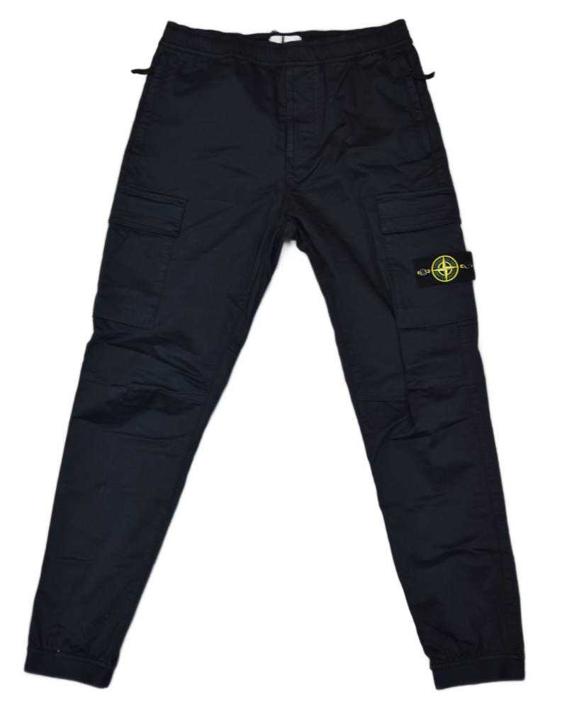 Stone Island Cuffed Cargos Navy Blue front view