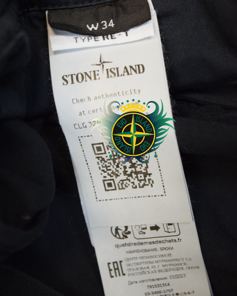 Stone Island Cuffed Cargos Navy Blue detail view