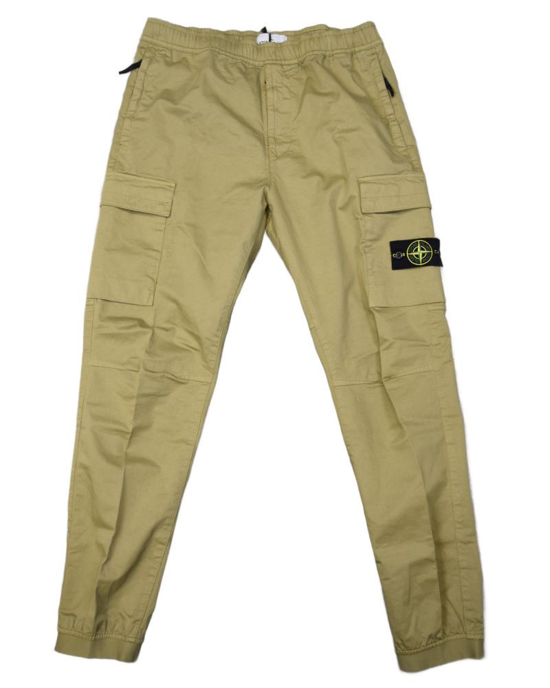 Stone Island Cuffed Cargos Beige front view
