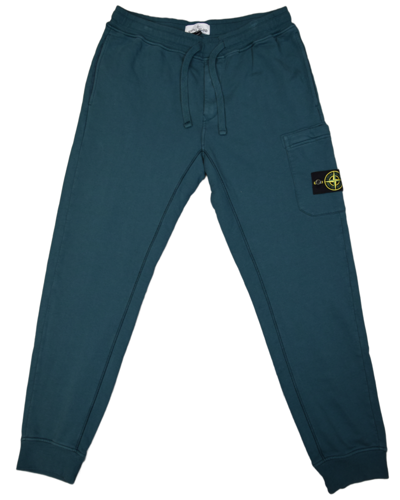 Stone Island Cuffed Joggers Teal front view