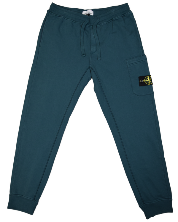 Stone Island Cuffed Joggers Teal front view