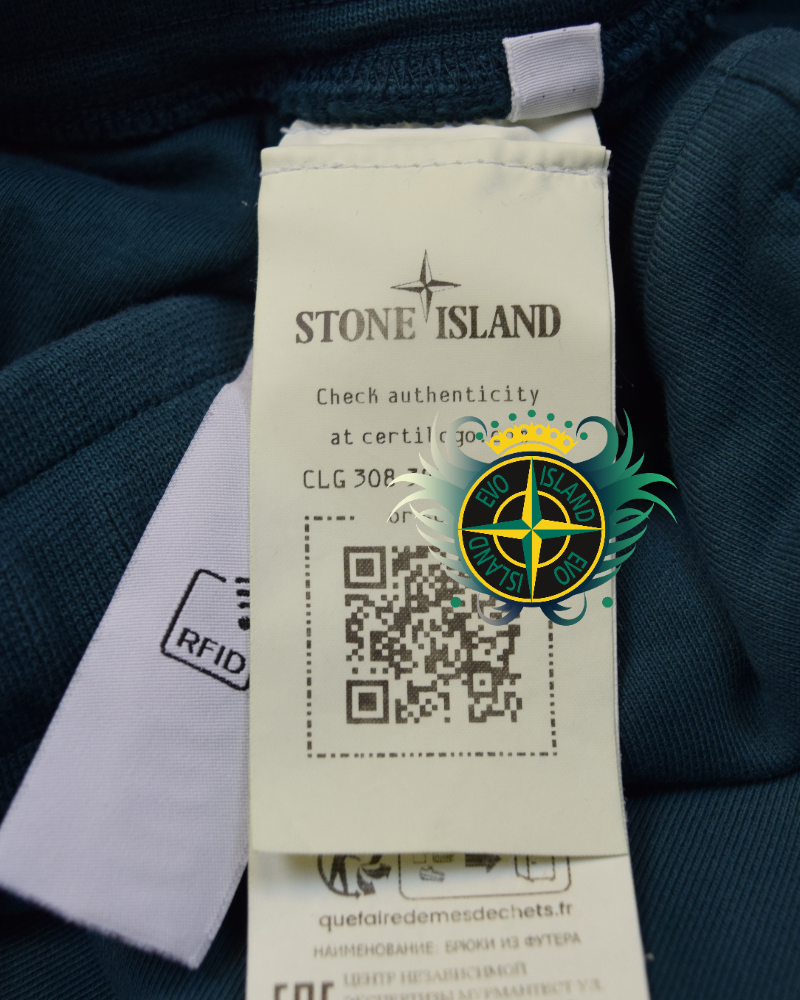 Stone Island Cuffed Joggers Teal detail view