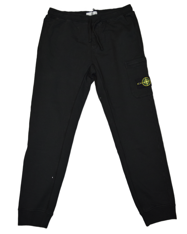 Stone Island Cuffed Joggers Black front view